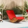 Tumbona mecedora con cojín de madera maciza de acacia de , Tumbonas - Ref: Foro24-4103886, Precio: 146,97 €, Descuento: %