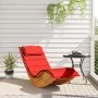 Tumbona mecedora con cojín de madera maciza de acacia de , Tumbonas - Ref: Foro24-4103886, Precio: 146,97 €, Descuento: %