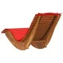 Tumbona mecedora con cojín de madera maciza de acacia de , Tumbonas - Ref: Foro24-4103886, Precio: 146,97 €, Descuento: %