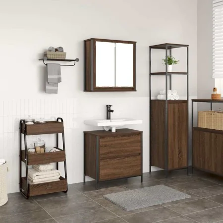 Set de muebles baño 2 pzas madera contrachapada marrón roble by , Bathroom furniture - Ref: Foro24-3328368, Price: 124,93 €, ...