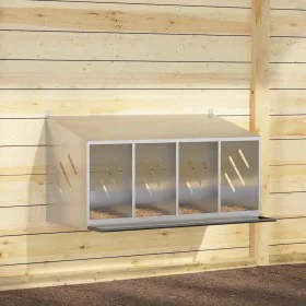 Nido para gallinas con 4 compartimentos plateado galvanizado by , Cages and habitats for small animals - Ref: Foro24-864344, ...