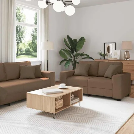 Juego de sofás con cojines 2 piezas tela marrón by , Sofas - Ref: Foro24-3324735, Price: 468,61 €, Discount: %