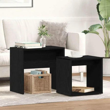 Mesas de centro 2 uds madera contrachapada roble negro by , Coffee table - Ref: Foro24-862016, Price: 45,77 €, Discount: %