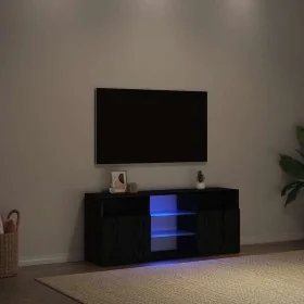 Mueble de TV con luces LED roble negro 120x30x50 cm de , Muebles TV - Ref: Foro24-862035, Precio: 94,91 €, Descuento: %