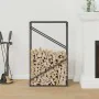 Leñero negro 60x25x100 cm Acero laminado en frío by , Firewood bags and holders - Ref: Foro24-864327, Price: 41,95 €, Discoun...