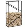 Leñero negro 60x25x100 cm Acero laminado en frío by , Firewood bags and holders - Ref: Foro24-864327, Price: 41,95 €, Discoun...