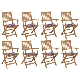 Sillas de jardín plegables 8 uds y cojines madera maciza acacia by , Garden chairs - Ref: Foro24-3075098, Price: 385,88 €, Di...