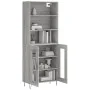 Aparador alto madera contrachapada gris sonoma 69,5x34x180 cm de , Aparadores - Ref: Foro24-3189315, Precio: 136,86 €, Descue...