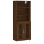 Aparador alto madera contrachapada marrón roble 69,5x34x180 cm by , Sideboards - Ref: Foro24-3189308, Price: 141,36 €, Discou...