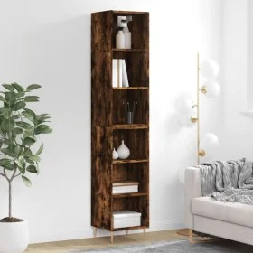 Aparador alto contrachapada roble ahumado 34,5x32,5x180 cm by , Sideboards - Ref: Foro24-3189818, Price: 75,09 €, Discount: %