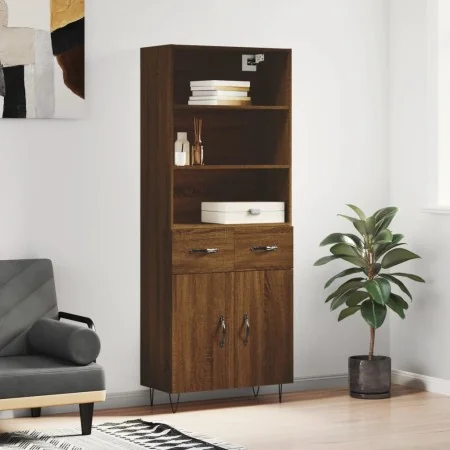 Aparador alto madera contrachapada marrón roble 69,5x34x180 cm von , Sideboards - Ref: Foro24-3200552, Preis: 145,56 €, Rabat...