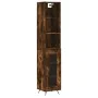 Aparador de madera contrachapada roble ahumado 34,5x34x180 cm by , Sideboards - Ref: Foro24-3189866, Price: 85,09 €, Discount: %