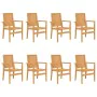 Sillas de jardín apilables 8 uds madera de teca 56,5x57,5x91 cm de , Sillas de jardín - Ref: Foro24-3157903, Precio: 1,00 €, ...