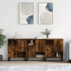 Aparadores 3 uds madera contrachapada roble ahumado by , Sideboards - Ref: Foro24-3190162, Price: 192,09 €, Discount: %