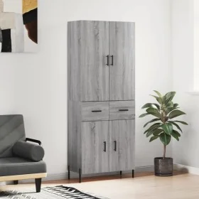 Aparador alto madera contrachapada gris sonoma 69,5x34x180 cm by , Sideboards - Ref: Foro24-3198159, Price: 170,57 €, Discoun...