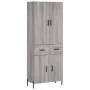 Aparador alto madera contrachapada gris sonoma 69,5x34x180 cm de , Aparadores - Ref: Foro24-3198159, Precio: 170,56 €, Descue...