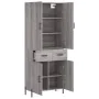 Aparador alto madera contrachapada gris sonoma 69,5x34x180 cm de , Aparadores - Ref: Foro24-3198159, Precio: 170,56 €, Descue...
