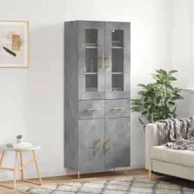 Aparador alto madera contrachapada gris hormigón 69,5x34x180 cm by , Sideboards - Ref: Foro24-3198525, Price: 160,86 €, Disco...