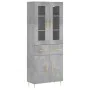 Aparador alto madera contrachapada gris hormigón 69,5x34x180 cm de , Aparadores - Ref: Foro24-3198525, Precio: 161,23 €, Desc...