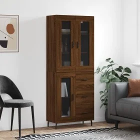 Aparador alto madera contrachapada marrón roble 69,5x34x180 cm by , Sideboards - Ref: Foro24-3198616, Price: 176,28 €, Discou...