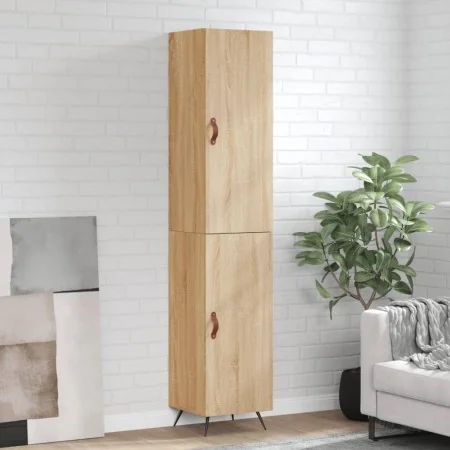 Aparador de madera contrachapada roble Sonoma 34,5x34x180 cm de , Aparadores - Ref: Foro24-3198764, Precio: 101,17 €, Descuen...