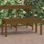 Banco de jardín madera maciza pino marrón miel 109x44x45 cm de vidaXL, Bancos de jardín - Ref: Foro24-824007, Precio: 52,88 €...