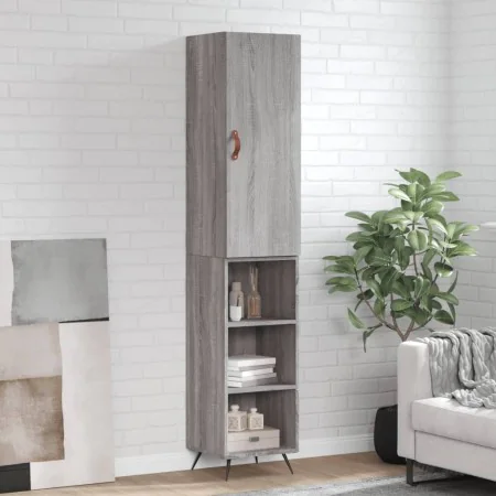 Aparador alto madera contrachapada gris Sonoma 34,5x34x180 cm by , Sideboards - Ref: Foro24-3198959, Price: 91,26 €, Discount: %