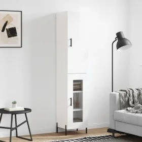 Aparador alto madera contrachapada blanco brillo 34,5x34x180 cm von , Sideboards - Ref: Foro24-3199051, Preis: 112,78 €, Raba...