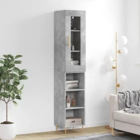 Aparador de madera contrachapada gris hormigón 34,5x34x180 cm von , Sideboards - Ref: Foro24-3199357, Preis: 88,45 €, Rabatt: %