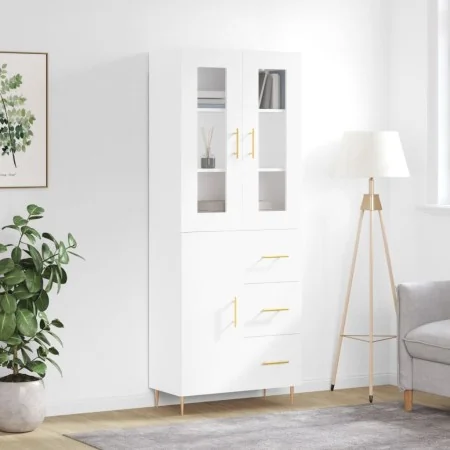 Aparador alto madera contrachapada blanco 69,5x34x180 cm by , Sideboards - Ref: Foro24-3198457, Price: 182,29 €, Discount: %