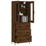 Aparador alto madera contrachapada marrón roble 69,5x34x180 cm de , Aparadores - Ref: Foro24-3198408, Precio: 180,97 €, Descu...