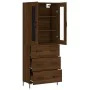 Aparador alto madera contrachapada marrón roble 69,5x34x180 cm de , Aparadores - Ref: Foro24-3198408, Precio: 180,97 €, Descu...