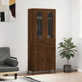 Aparador alto madera contrachapada marrón roble 69,5x34x180 cm by , Sideboards - Ref: Foro24-3198544, Price: 196,98 €, Discou...