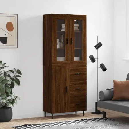 Aparador alto madera contrachapada marrón roble 69,5x34x180 cm by , Sideboards - Ref: Foro24-3198488, Price: 173,02 €, Discou...