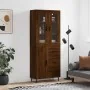Aparador alto madera contrachapada marrón roble 69,5x34x180 cm by , Sideboards - Ref: Foro24-3198488, Price: 173,02 €, Discou...