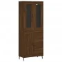Aparador alto madera contrachapada marrón roble 69,5x34x180 cm de , Aparadores - Ref: Foro24-3198680, Precio: 188,02 €, Descu...