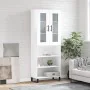Aparador alto madera contrachapada blanco brillo 69,5x34x180 cm by , Sideboards - Ref: Foro24-3198747, Price: 162,83 €, Disco...