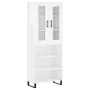 Aparador alto madera contrachapada blanco brillo 69,5x34x180 cm by , Sideboards - Ref: Foro24-3198747, Price: 162,83 €, Disco...