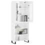 Aparador alto madera contrachapada blanco brillo 69,5x34x180 cm by , Sideboards - Ref: Foro24-3198747, Price: 162,83 €, Disco...