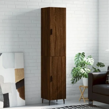 Aparador alto madera contrachapada roble marrón 34,5x34x180 cm by , Sideboards - Ref: Foro24-3198808, Price: 127,38 €, Discou...