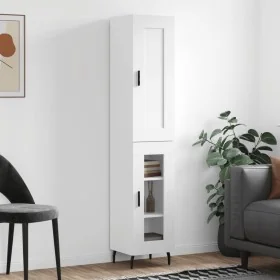 Aparador alto madera contrachapada blanco 34,5x34x180 cm by , Sideboards - Ref: Foro24-3200401, Price: 103,31 €, Discount: %