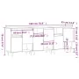 Aparadores 3 uds madera contrachapada gris Sonoma de , Aparadores - Ref: Foro24-3190155, Precio: 169,56 €, Descuento: %