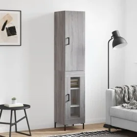 Aparador alto madera contrachapada gris Sonoma 34,5x34x180 cm by , Sideboards - Ref: Foro24-3199047, Price: 98,11 €, Discount: %