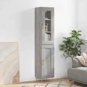 Aparador alto madera contrachapada gris Sonoma 34,5x34x180 cm von , Sideboards - Ref: Foro24-3199487, Preis: 106,25 €, Rabatt: %