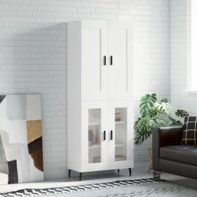 Aparador alto madera contrachapada blanco 69,5x34x180 cm by , Sideboards - Ref: Foro24-3199633, Price: 169,01 €, Discount: %