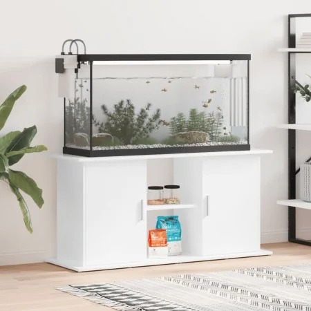 Soporte de acuario madera ingeniería blanco brillo 121x41x58 cm von , Aquarium unterstützt - Ref: Foro24-833617, Preis: 131,6...