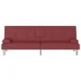 Sofá cama con portavasos cuero sintético rojo tinto by , Sofas - Ref: Foro24-351930, Price: 298,29 €, Discount: %