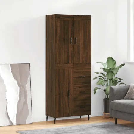 Aparador alto madera contrachapada marrón roble 69,5x34x180 cm by , Sideboards - Ref: Foro24-3199832, Price: 164,56 €, Discou...