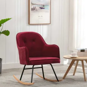 Silla mecedora de terciopelo rojo vino tinto von , Schaukelstühle - Ref: Foro24-289523, Preis: 173,04 €, Rabatt: %