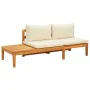 Banco de jardín y mesa cojines crema madera maciza de acacia von , Modulare Sofas für den Außenbereich - Ref: Foro24-316314, ...
